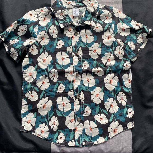 Boys Hawaiian print button up tee NWT - Picture 1 of 4